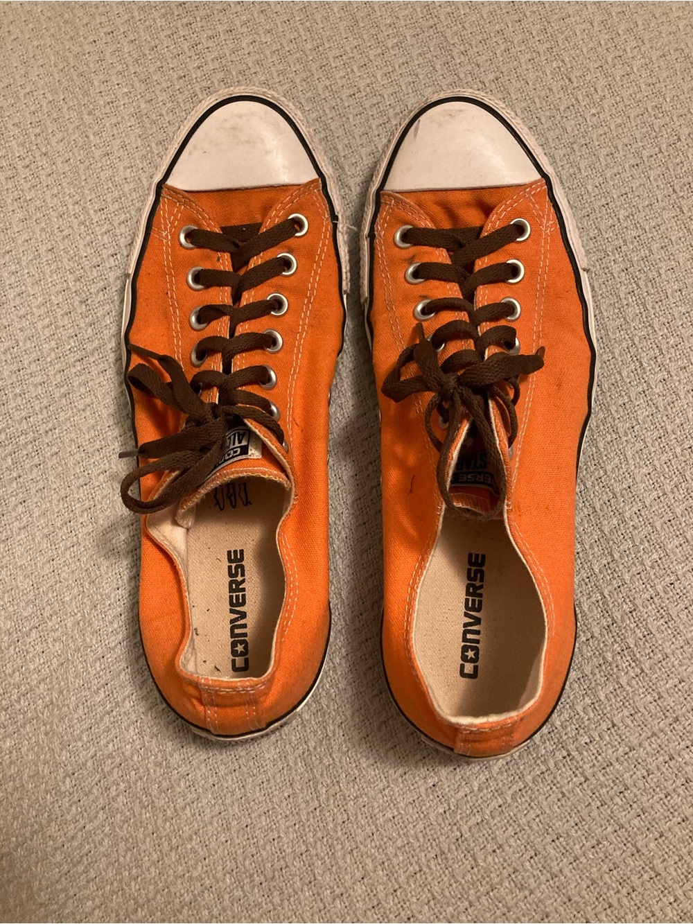 Converse All stars Men's Orange Low-Top Canvas Sneakers Size 11